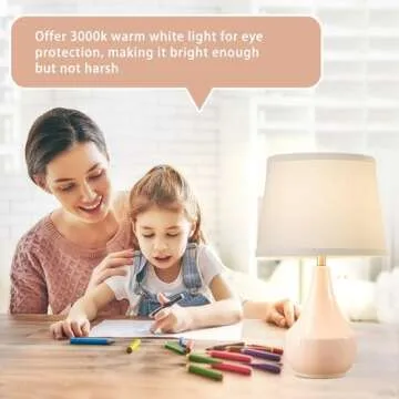 GyroVu Table Lamp Set of 2, 18.63” Ceramic Table Lamp Classic Beside Lamps Nightstand Lamp Modern Table Lamp for Living Room, Bedroom & Office Rocker Swtich Pink-LED Bulbs Included