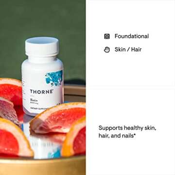 THORNE Biotin - Vitamin B7 (Biotin) for Healthy Hair, Nails, and Skin - 60 Capsules