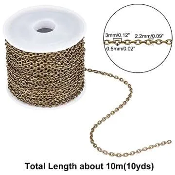 PH PandaHall Antique Bronze Necklace Chains for DIY Crafts