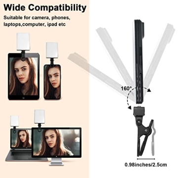 GreatLPT Clip-On Selfie Light with 60 LED and 2000mAh Battery