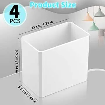 Suclain Wall Organizer Adhesive Floating Shelf 4 Pcs