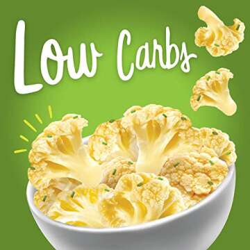 Keto Chips Low Carb Cauliflower Bites - 5g net carbs Cauliflower Chips Healthy Snacks for Kids and A...