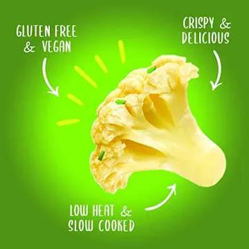 Keto Chips Low Carb Cauliflower Bites - 5g net carbs Cauliflower Chips Healthy Snacks for Kids and Adults (Garlic & Herbs) Low Sugar Gluten free Vegan Paleo Atkins Food Low Carb Snacks (4 Packs)