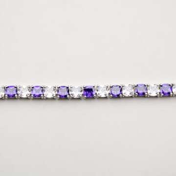 Silver Smile 925 Sterling Silver Gemstone Bracelets Gift for Women, Mom, Wife|Attractive Tennis Bracelet in 7.25" Length with Secure Lock |Dressy & Everyday Bracelets, Comes in a Gift Box