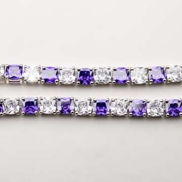 Silver Smile 925 Sterling Silver Gemstone Bracelets Gift for Women, Mom, Wife|Attractive Tennis Bracelet in 7.25" Length with Secure Lock |Dressy & Everyday Bracelets, Comes in a Gift Box