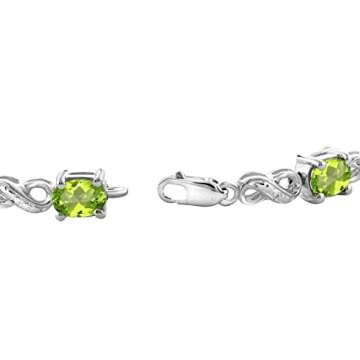 JEWELEXCESS 6.20 Carat Peridot & Diamond Bracelet