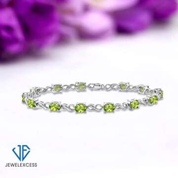 JEWELEXCESS 6.20 Carat Peridot & Diamond Bracelet