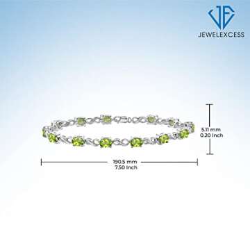 JEWELEXCESS 6.20 Carat Peridot & Diamond Bracelet