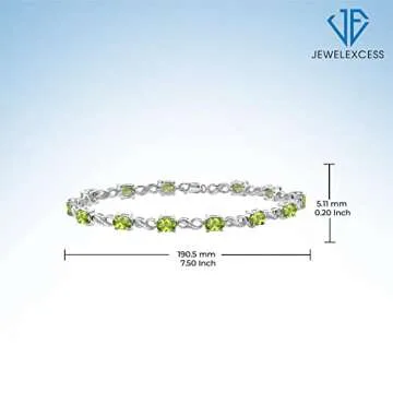 JEWELEXCESS 6.20 Carat Peridot & Diamond Bracelet