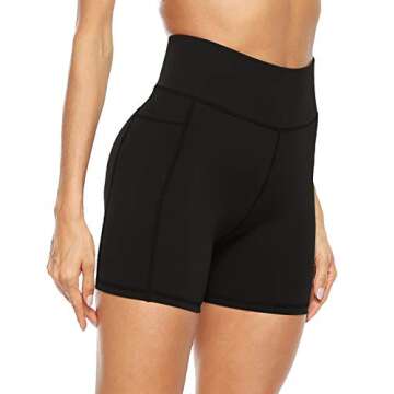 AFITNE Yoga Shorts for Women with Pockets High Waisted Printed Workout Athletic Running Shorts Biker...