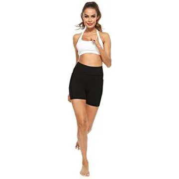 Afitne High Waisted Yoga Shorts with Pockets for Women