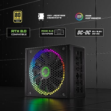 GAMEMAX 750W Power Supply with ARGB & 80 Plus Gold