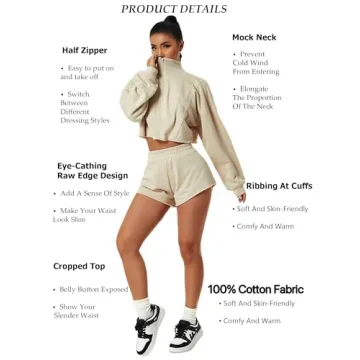 HerGymClothing Womens Cropped Sweatshirt for Stylish Comfort