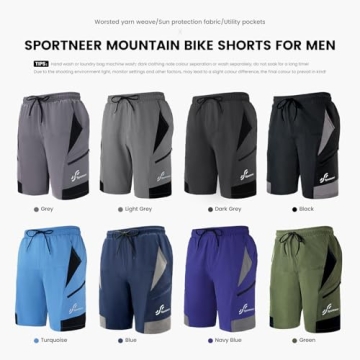 Sportneer Men's 3D Padded MTB Cycling Shorts Comfort Ride