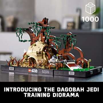 LEGO Star Wars Dagobah Jedi Training Diorama 75330 Set - Complete Series with Yoda and R2-D2 Minifig...