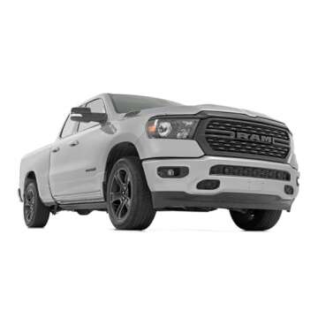 Rough Country Power Running Boards with LED Step Lights for Ram 1500 Quad Cab (2019-2025), 1500 TRX ...