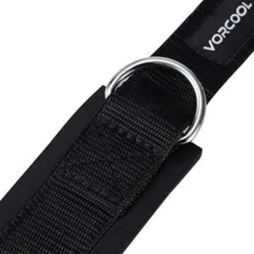 VORCOOL 2PCS Ankle Straps for Cable Machines Weightlifting Gym Workout Fitness Double D-Ring Neoprene Padded Ankle Cuffs for Legs, Abs and Glute Exercises Fits for Men&Women with Carry Bag