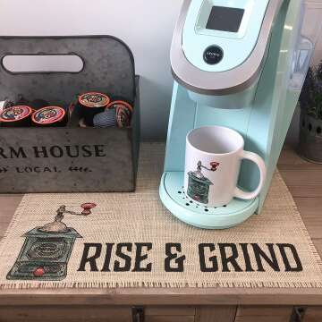 Burlap Coffee Maker Mat - Stylish Coffee Station Accessory
