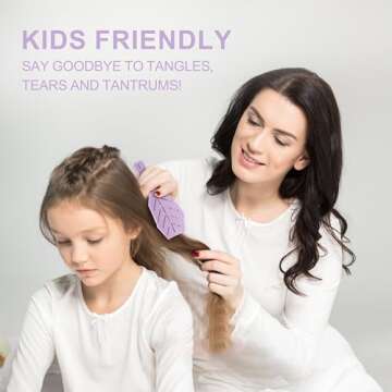 AIMIKE Detangling Hair Brush, Bio-based Detangler Brush w/Soft Bristles, Detangling Brush Gently Loosens Tangles, Hairbrush for Women, Curly, Straight & Wet Dry Hair, Kids Detangle Brush, 1pc