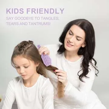 AIMIKE Detangling Hair Brush, Bio-based Detangler Brush w/Soft Bristles, Detangling Brush Gently Loosens Tangles, Hairbrush for Women, Curly, Straight & Wet Dry Hair, Kids Detangle Brush, 1pc