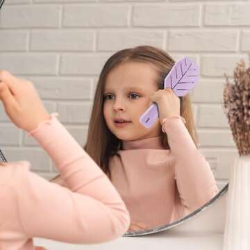 AIMIKE Detangling Hair Brush, Bio-based Detangler Brush w/Soft Bristles, Detangling Brush Gently Loosens Tangles, Hairbrush for Women, Curly, Straight & Wet Dry Hair, Kids Detangle Brush, 1pc