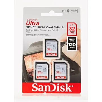 SanDisk 32GB Ultra SDHC Memory Card 3-Pack for Cameras