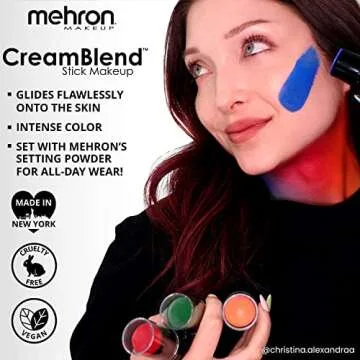Mehron Makeup CreamBlend Stick | Face Paint, Body Paint, & Foundation Cream Makeup | Body Paint Stick Perfect for Halloween Makeup .75 oz (21 g) (White)