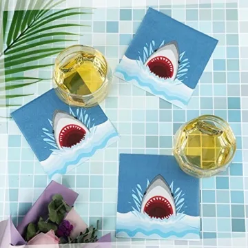 Gersoniel Shark Napkins for Ocean Theme Birthday Parties