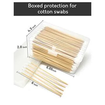 500PCS Precision Gun Cleaning Swabs, 6 Inch Pointed Cotton Swabs with Storage Case - Lint Free Sturdy Cotton Swabs with Bamboo Handle - Long Cotton Swab for Gun Cleaning, Makeup, Electronic