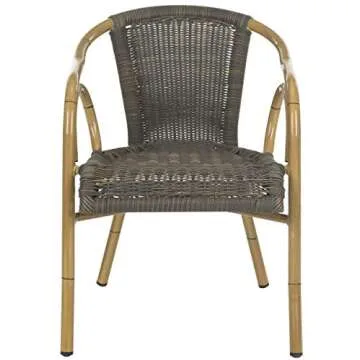 SAFAVIEH Outdoor Living Collection Dagny Wicker Arm Chairs - Sturdy and Stylish Patio Seating