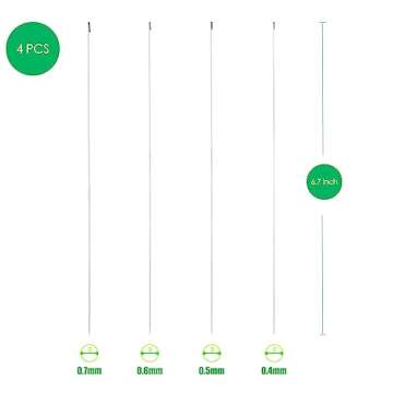Xmada 4 PCS Beading Needles - 6.7 inches Clip-style Beading Needles for Bead Spinner, 0.7mm Diameter...