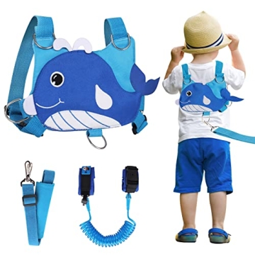 Kid Leashes for Toddler+ Anti Lost Wrist Link, Child Harness Leashes for Toddler 1-4 Years Old, 4-in...