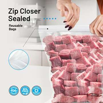 12 Large Zipper Top Bags for Storage and Travel