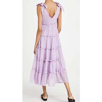English Factory Women's Tiered Midi Dress, Lilac, Purple, XS
