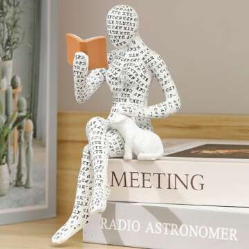 GRAPMKTG Aesthetic Women Reader Statue for Office & Home