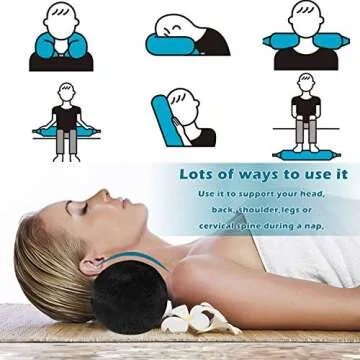LEISIME Twist Memory Foam Travel Pillow for Neck, Chin, Lumbar and Leg Support - for Traveling on Airplane, Train, Bus or at Home - Adjustable, Bendable Roll Pillow with Washable Soft Cover (Black)