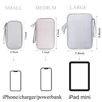 DDgro Lightweight Tech Pouch for Electronics Organization