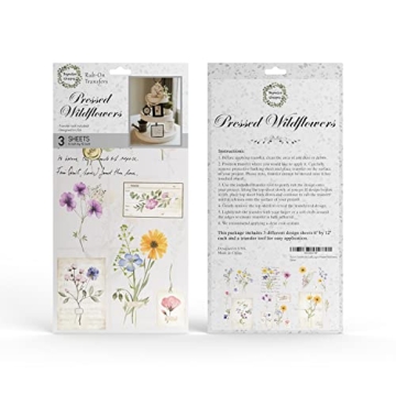 Rub on Transfers for Crafts - 6"x12" Floral Designs