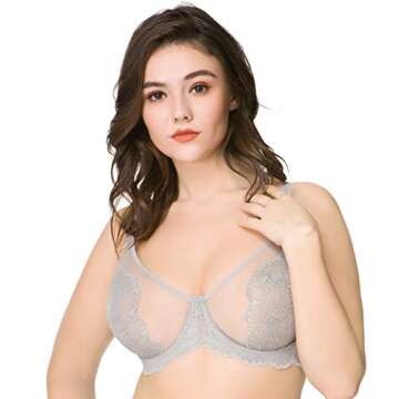 HSIA Lace Unlined Breast Minimizer Bra for Women 36DDD