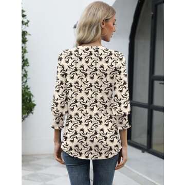 Trendy LOMON 3/4 Sleeve Tops for Women