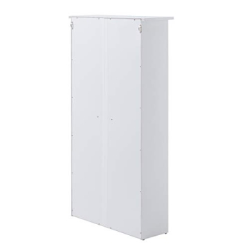 SEI Furniture Window Pane Storage Display Cabinet, White