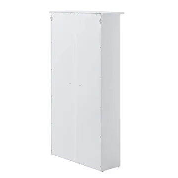 SEI Furniture Window Pane Storage Display Cabinet, White