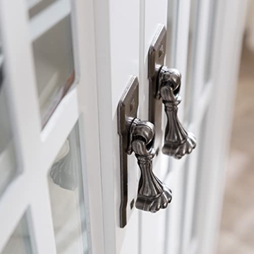 SEI Furniture Window Pane Storage Display Cabinet, White