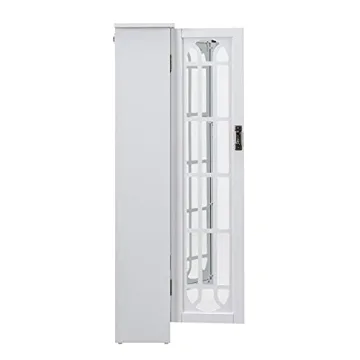 SEI Furniture Window Pane Storage Display Cabinet, White