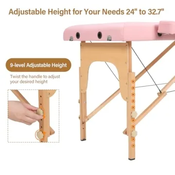 PrimeZone Portable Massage Table - Adjustable Lash Bed and Spa Table