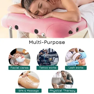 PrimeZone Portable Massage Table - Adjustable Lash Bed and Spa Table