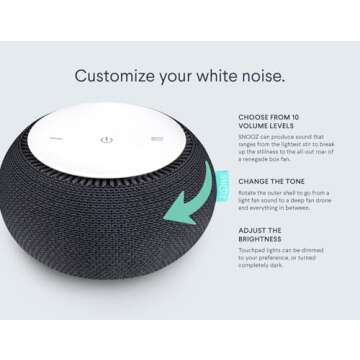 SNOOZ Smart White Noise Sound Machine - Real Fan Inside for Non-Looping White Noise, Sleep Aid for A...