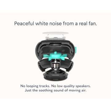 SNOOZ Smart White Noise Sound Machine - Real Fan Inside for Non-Looping White Noise, Sleep Aid for Adults, Travel, Sleeping, Bedroom, Portable, Baby Registry Essential - Charcoal
