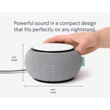 SNOOZ Smart White Noise Sound Machine - Real Fan Inside for Non-Looping White Noise, Sleep Aid for Adults, Travel, Sleeping, Bedroom, Portable, Baby Registry Essential - Charcoal