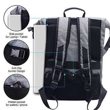 ITSHINY Waterproof Laptop Travel Backpack, Large Capacity Business Computer Backpacks for Men and Women